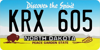 ND license plate KRX605