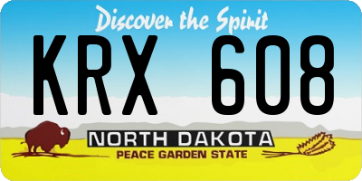 ND license plate KRX608