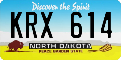 ND license plate KRX614