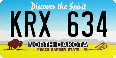 ND license plate KRX634