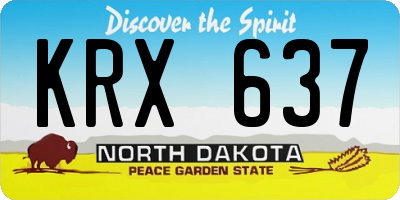 ND license plate KRX637