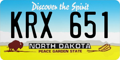 ND license plate KRX651