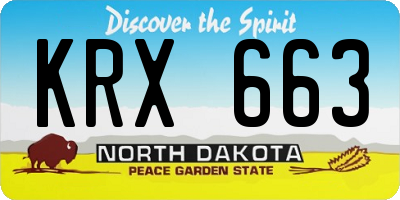 ND license plate KRX663