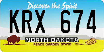 ND license plate KRX674