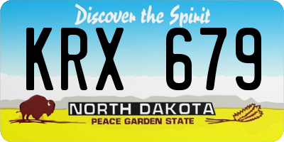 ND license plate KRX679