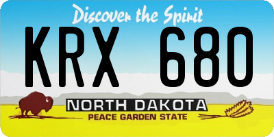 ND license plate KRX680