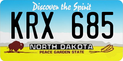 ND license plate KRX685