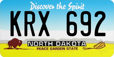 ND license plate KRX692