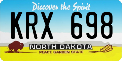 ND license plate KRX698