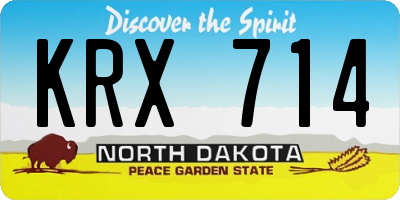 ND license plate KRX714