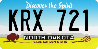 ND license plate KRX721