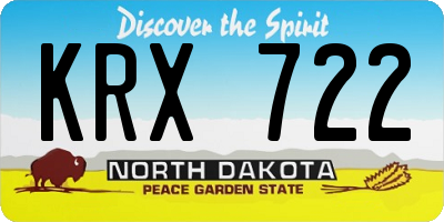ND license plate KRX722