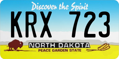 ND license plate KRX723