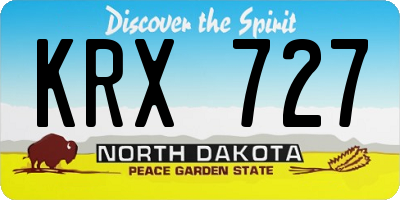 ND license plate KRX727