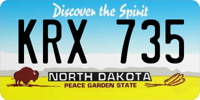ND license plate KRX735
