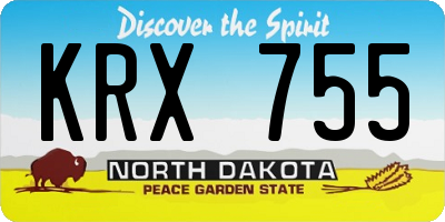 ND license plate KRX755