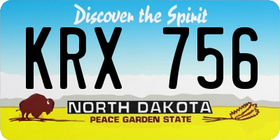 ND license plate KRX756