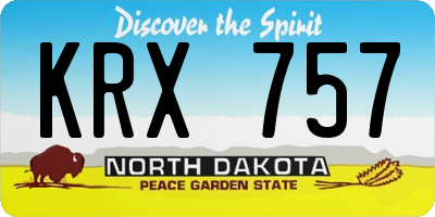 ND license plate KRX757