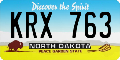 ND license plate KRX763