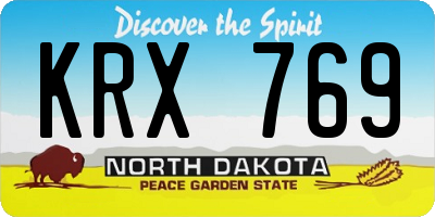 ND license plate KRX769
