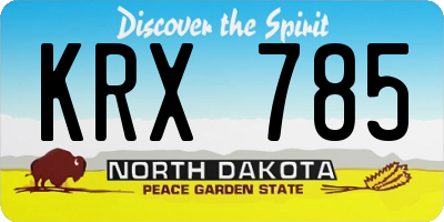 ND license plate KRX785