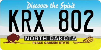 ND license plate KRX802