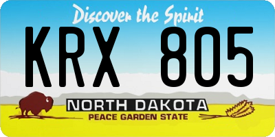 ND license plate KRX805