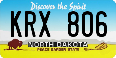 ND license plate KRX806