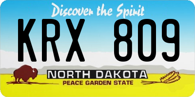ND license plate KRX809