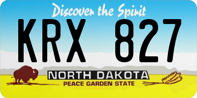 ND license plate KRX827