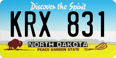 ND license plate KRX831