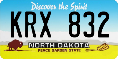ND license plate KRX832