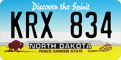ND license plate KRX834