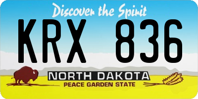 ND license plate KRX836