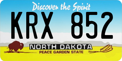 ND license plate KRX852