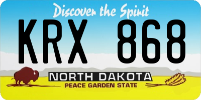 ND license plate KRX868
