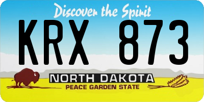 ND license plate KRX873