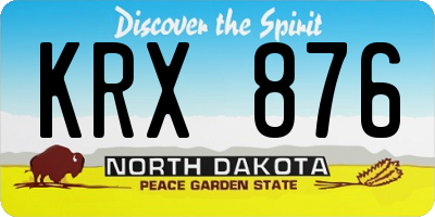 ND license plate KRX876