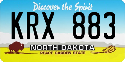 ND license plate KRX883