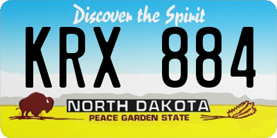 ND license plate KRX884