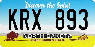 ND license plate KRX893