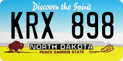 ND license plate KRX898