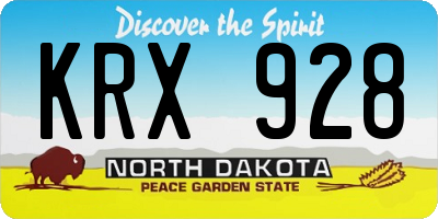 ND license plate KRX928
