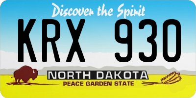 ND license plate KRX930