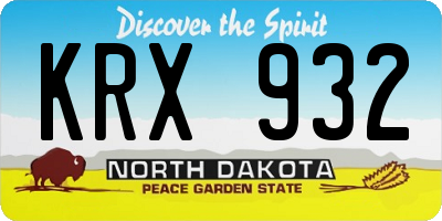 ND license plate KRX932
