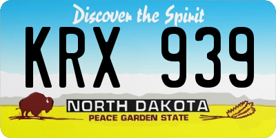 ND license plate KRX939