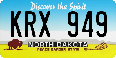 ND license plate KRX949