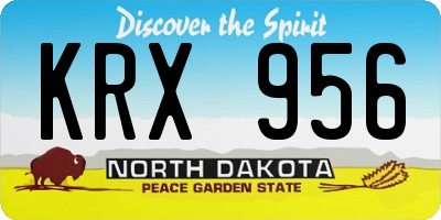 ND license plate KRX956