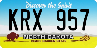 ND license plate KRX957