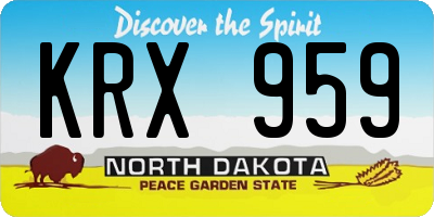 ND license plate KRX959